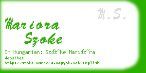 mariora szoke business card